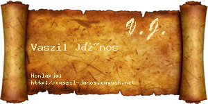 Vaszil János névjegykártya