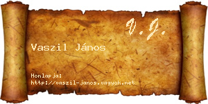 Vaszil János névjegykártya