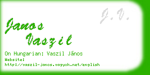 janos vaszil business card